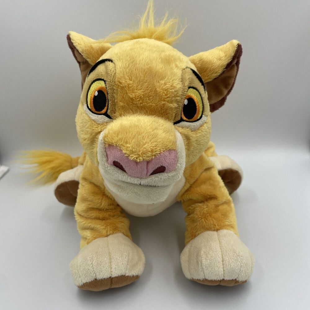 Disney Store Simba Plush - Young Cub - About 14” Long - Lion King, Y2K